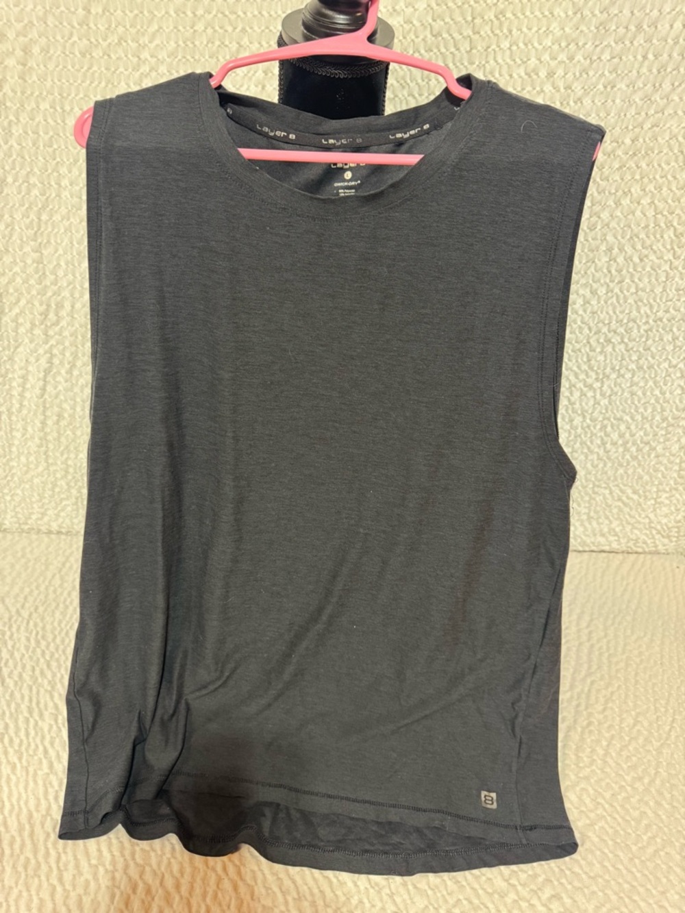 Layer 8 Men's Sleeveless Crew Tank - Charcoal
